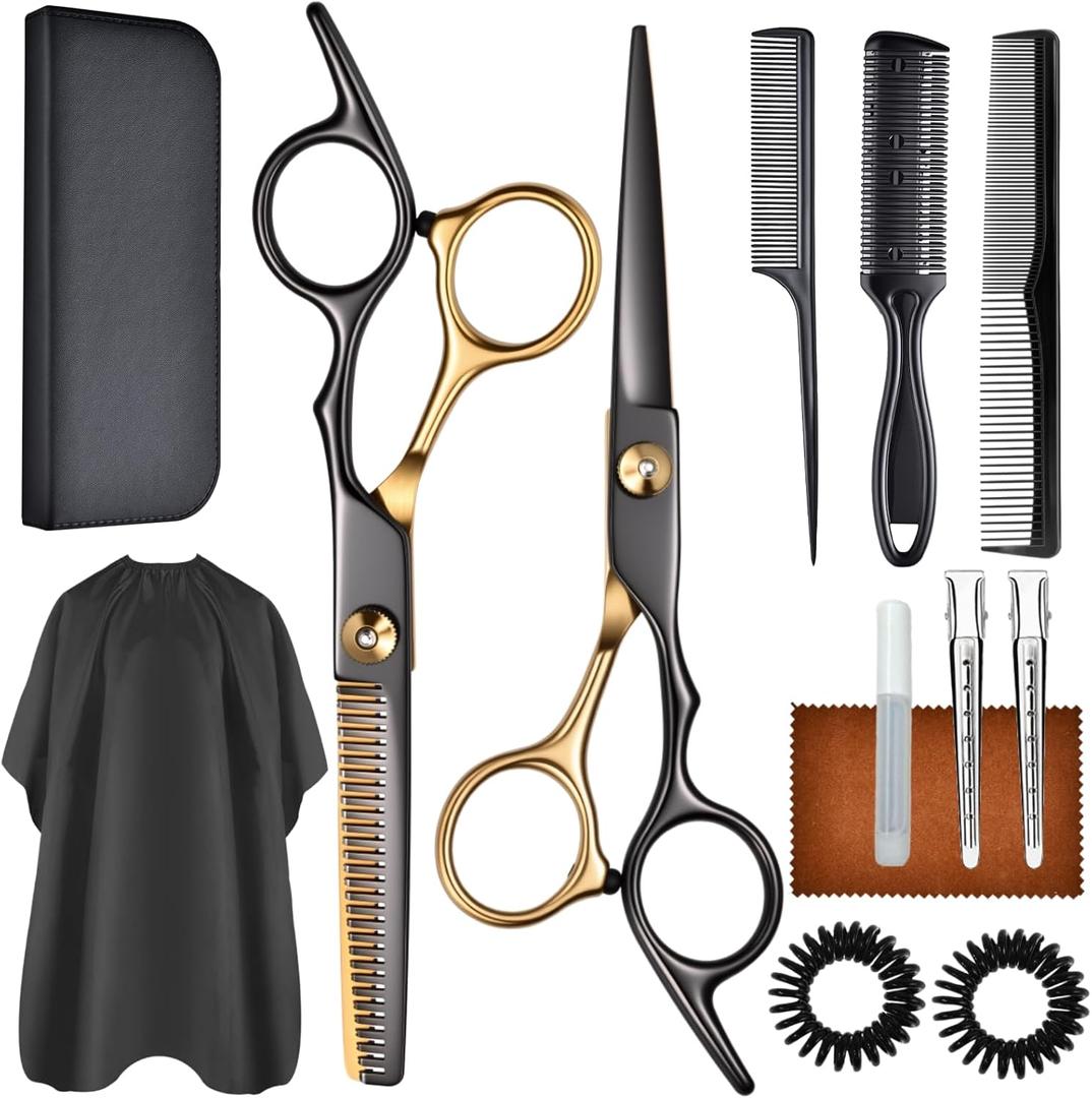 13 PCS Hair Cutting Scissors Shears KitsProfessional Haircut Scissors Kit with Cutting Scissors6.5 Inches Hair Cutting Scissors Kit for Men/Women/Kids/Salon & Home