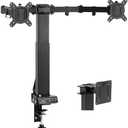 TOPSKY Adjustable Electric Monitor Desk Mount Fits Up to Dual 32 Inches 19.8lbs or Single 49 Inches 33lbs Computer Screens, Adjustable Swivel, Tilt, Rotate, VESA 75x75mm or 100x100mm MMT00.01 (Black)