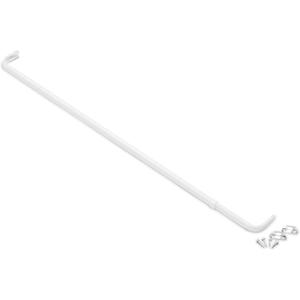 ACHIM Fantasia 18-28 inch Adjustable Width Single Curtain Rod for Windows with Brackets & Hardware - Easy to Install, White