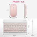 Bluetooth Keyboard and Mouse Combo Rechargeable Portable Wireless Keyboard Mouse Set for Apple iPad iPhone iOS 13 and Above Samsung Tablet Phone Smartphone Android Windows (10 inch Pink)