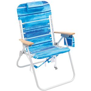Rio Brands 4-Position Hi-Boy Backpack Beach Chair, Folding Chair for Outdoors, Stripe