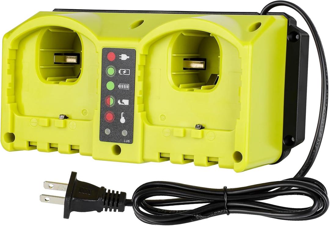 Rapid Charger Station 2 Port Compatible with Ryobi 18V Battery, Multi Tools Super Fast Charger Station Replacement for Ryobi 18V Chargers [ Battery Not Included ]