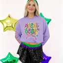 Fat Tuesday Sweatshirt for Women Long Sleeve Shirt New Orleans Novelty Graphic Pullover Outfit (XL)