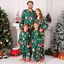 Christmas Onesie Pajamas Family Vacation Novelty One-piece Hooded Matching PJs Allover Pattern Sleepwear Nightwear (Small, Green Star Gnome)