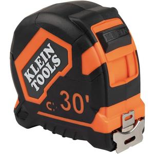 Klein Tools 9230 Tape Measure, Heavy-Duty Measuring Tape with 30-Foot Double-Hook Double-Sided Nylon Reinforced Blade, with Metal Belt Clip