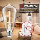 4-Pack Vintage LED Edison Bulbs 100W Equivalent 1400LM High Brightness 8W ST58 LED Filament Light Bulbs 2700K Soft Warm White E26 Medium Base CRI90+ Antique Clear Glass for Home Bedroom, Non-dimmable