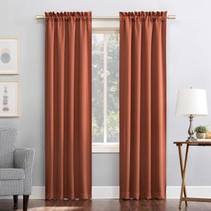Sun Zero Easton Energy Saving Blackout Rod Pocket Curtain Panel, 40" x 84", Terracotta