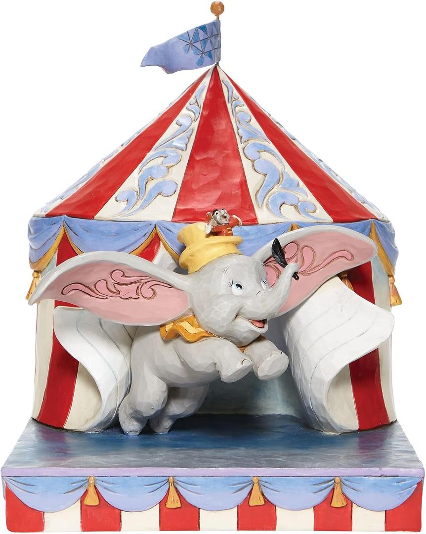 Enesco Disney Traditions by Jim Shore Dumbo Flying Out of Tent Scene Figurine, 9.5 Inch, Multicolor