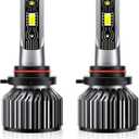9012 Light Bulb, 600% Brightness 24000LM Super Bright, Halogen Replacement with Cooling Fan, IP68 Waterproof, Pack of 2