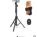 64” Tripod for Cell Phone & Camera, Phone Tripod with Remote and Phone Holder, Sturdy & Stable Height Adjustable Multi-Angle Shot Selfie Stick Tripod for Video Recording