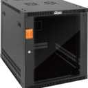 Tecmojo 12U Wall Mount Rack Cabinet, Heavy-Duty 176 Lbs High Load Capacity, 19 Enclosed Server Network Rack with 2 Colling Fans, Glass Door, 23.6 Deep Elite Collection, 12U/23.6in Depth/Glass Door