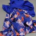 NESY Long Sleeve Swimsuits for Women Rash Guard V Neck One Piece Bathing Suit Swim Dress Woman Swimwear Swimdress UPF 50+, Purple, XXL