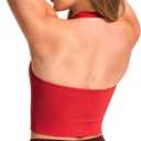 JOYSPELS Halter Workout Tank Top with Built in Bra Buttery Soft Longline Sports Bra Yoga Pilates Gym Casual Wear