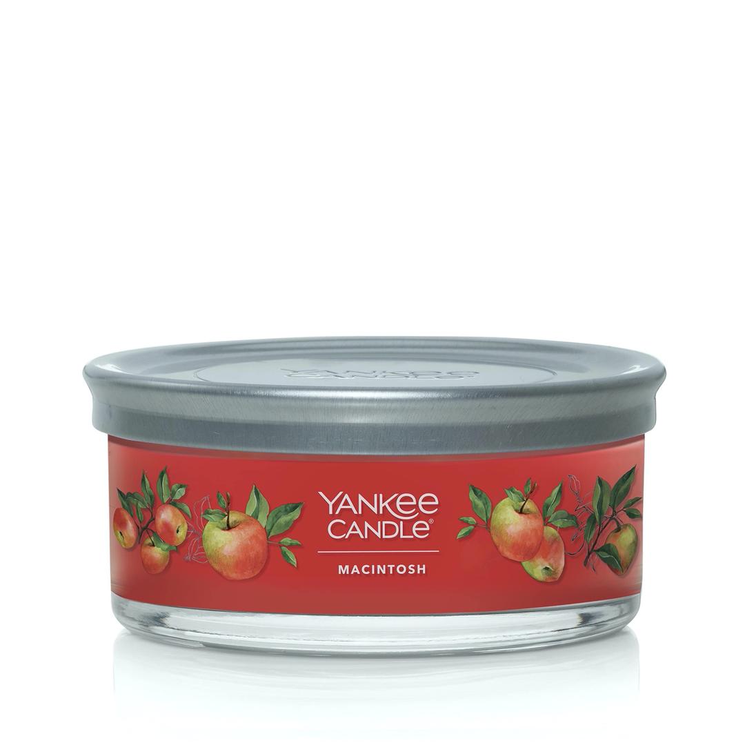 Yankee Candle Macintosh Scented, Signature 12oz Medium Tumbler 5-Wick Candle, Over 16 Hours of Burn Time