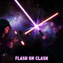 Pro Dueling Lightsaber|Heavy-Duty Light Saber|FX Sword Aluminum Hilt Removable Blade|Blaster Swing Rechargable Light Up Toys for Adults & Kids (38.2inch-Pinkish/Purple), black hilt