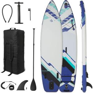 Amazon Basics Stand Up Paddleboard with Complete Accessory Kit, Lightweight, 132 inches x 33 inches, Blue