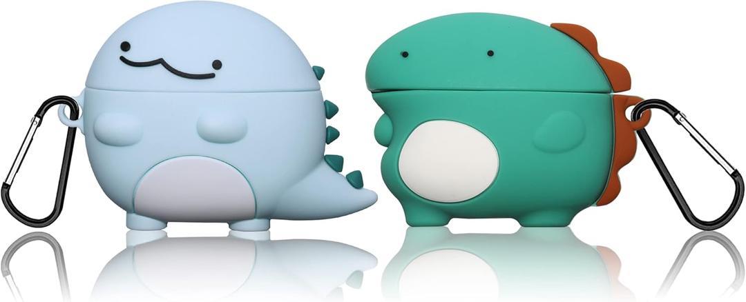 [2Pack] Cute Dinosaur for AirPods 3 Case Cover 2021, 3D Cartoon Animal Silicone for AirPods 3rd Generation Accessories Set, Lovely Cover Compatible with AirPods 3rd Gen Case Dinosaur
