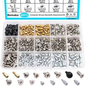 480PCS M.2 Screws Motherboard Standoffs Screws Computer Screws Assortment Kit, NVMe Screws M.2 SSD Mounting Screws for Motherboard, SSD, HDD Hard Drive, PC Fan, PC Case