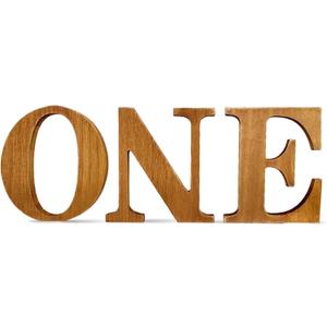 Small Wooden ONE Letters for Rustic 1st Birthday Decorations Wood ONE Sign Table Centerpieces Gender Neutral First Birthday Party Supplies