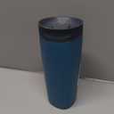 Owala SmoothSip Slider Insulated Stainless Steel Coffee Tumbler, Reusable Iced Coffee Cup, Hot Coffee Travel Mug, BPA Free 20 oz, Grey/Blue (High Dive)