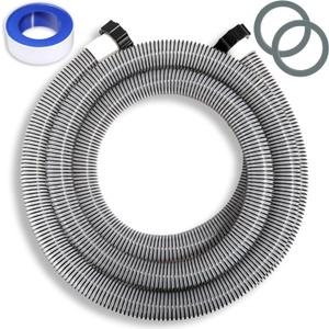 1 Pack 1 1/2 Pool Hose for Above Ground Pools 15ft Long Pool Pump Replacement Filter Hoses 1.5" EVA Swimming Pools Filter Hose for Filters Pumps, Saltwater Systems and Sand filters (Black)