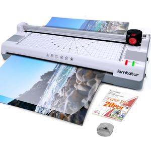 7-in-1 Thermal Laminator Machine 11X17 with 20 Letter Size Laminating Sheets,13inch Laminater for A3/A4/A6, Hot&Cold 2 Roller Lamination for Office Home School Teacher Use,Paper Cutter, Corner Rounder