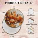 FUGWN Fall Pumpkin Maple Leaf Round Wall Art Decor Framed, Rustic Farmhouse Autumn Harvest Canvas Artwork Prints, Fall Pumpkin Wall Hanging Decorations for Home Bedroom Living Room, 10x10 Inch