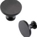 goldenwarm 10 Pack Black Cabinet Knobs for Dresser Drawers Kitchen Hardware Handles 1.26 inch Width Round Knob for Cabinets,Zinc Alloy (Matte Black)