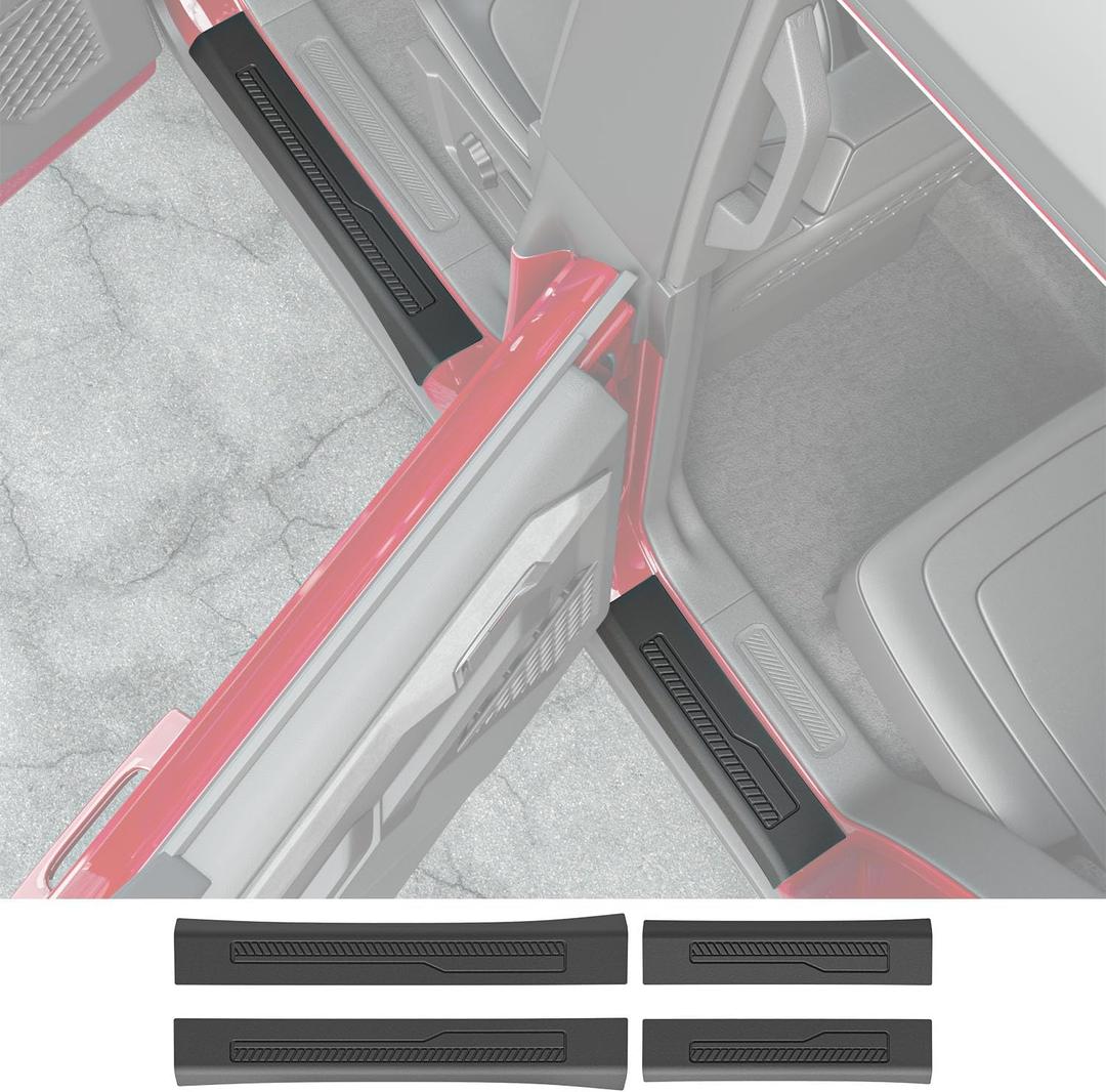 powoq Door Sill Protector Compatible with 2021-2024 Ford Bronco Car Door Protector TPE 4 Door Car Sill Guard Replacement for 2021-2024 Ford Bronco Accessories (Compatible with 2021-2024 Ford Bronco)