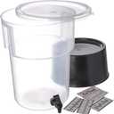 Carlisle FoodService Products Round Beverage Dispenser, Durable Drink Dispenser with Spigot and Sturdy Base for Catering, Events, and Parties, Plastic, 5 Gallons, Black