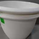 The HC Companies Sevilla Flower Planters - Outdoor & Indoor Planter - Round Self Watering Plant Pots for Herbs & More (9”, White, Pack of 2)