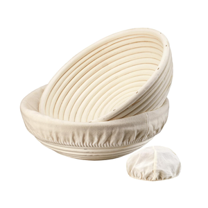 Dimpola Banneton Bread Proofing Basket  9 inch Banneton Basket Set of 2 Sourdough Proofing Basket Round Proofing Bowls Handmade Rattan Baskets and Liners