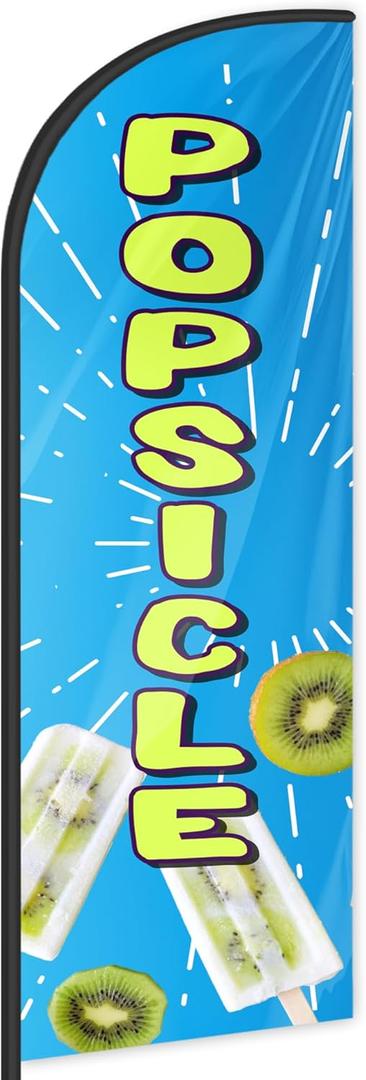 Popsicle Feather Flag for Business Advertising 6 FT Swooper Flag for Storefronts Retailers Shops Food Trucks Events and Fairs (Flagpole Not Included)