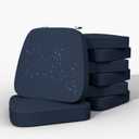 17'' x 16'' x 2.5"Thick Chair Cushions for Dining Chairs, 8 Pack WaterProof Easy Clean Kitchen Chair Pads with Ties and Non-Slip Backing - 30D High Elastic Foam Soft Kitchen Chair Cushions (Dark Blue)