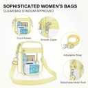 Clear Stadium Bag 12126 Policy Compliant Transparent Crossbody Purse, Waterproof PVC Clear Bag for Concerts Events (Small, Yolk Yellow)