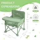Portable Baby Chair,Portable 3-in-1 Baby Booster Seat with Tray,Folding Toddler High Chair for Travel,Camping, Home & Dining, Easy to Clean & Store, Safe with Child Safety Belt Carry Bag(Green)