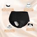 MOLLIS Disposable Period Underwear for Women, Postpartum Panties, Maternity Knickers Heavy Flow Leak Proof, Unscented, Black, Large/X-Large, 16 Count