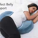 Pregnancy Pillow for Sleeping Memory Foam Maternity Pillow for Side Sleepers, Adjustable Travel Wedge Pillow Support for Back, Belly, and HIPS for Pregnant Women, Navy Blue