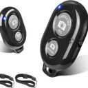 2 Pack Wireless Camera Remote Control - Wireless Remote for iPhone & Android Phones iPad iPod Tablet, Clicker for Photos & Videos, Wrist Strap Included (black)