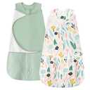 ZIGJOY Sleep Sack Swaddle 1.0 Tog Baby Wearable Blanket 100% Cotton Baby Swaddle Blanket for Newborns 612 Months Green&Tropical Rainforest