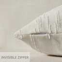 Set of 2 Summer Decorative Throw Pillow Cover 24x24, Solid Farmhouse Neutral Cushion Covers with Hidden Zipper, Soft Textured Throw Pillows for Bedroom Living Room Couch,White