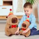 Achwishap Capybara Plush,Happy Birthday Capybara Stuffed Animal,Cute Plushies Capybaras Plush Toys,Kawaii Plushie Stuffed Toy with Birthday Hat Plushie for Kids Adults Birthdays Gifts,Brown 12