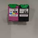 SAILNER 67XL HP Printer Ink, Replacement for HP Ink 67 for HP 67 Ink cartridges Black/Color Combo Pack, Compatible with DeskJet 2755e 2855e 2700e 4155e 2734e 2827e 4100e Envy 6055 6455e Printer 67XL