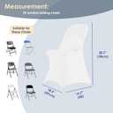 Craft And Party 50 Pack White Spandex Folding Chair Covers, Stretch Polyester Slipcovers for Wedding, Party & Dining Chairs Flat Front Design, Universal Fit