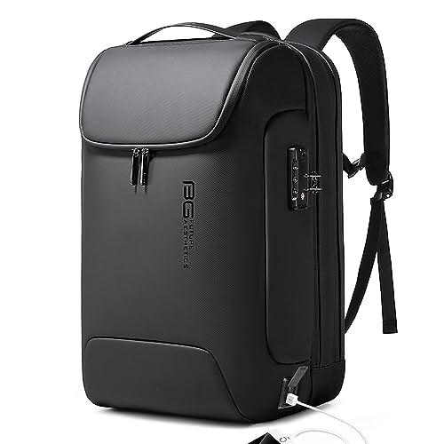 BANGE Men's Anti-Theft Backpack,Waterproof Fashion Travel Backpacks, High Tech Backpack with USB3.0 Charging Port,Business Laptop Backpack Fits 17.3 Inch Notebook
