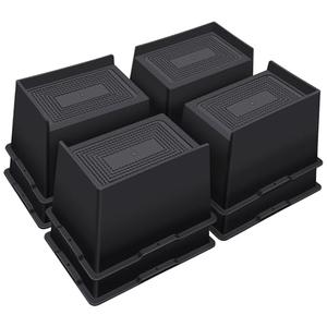 ANNKUT Bed Risers 5 Inch Heavy Duty, Oversized Couch Risers, Extra Wide Furniture Risers for Sofa Table Desk Headboard Chair Lifting, Rectangle Risering Blocks Support 6000 lbs(8 Pack Black)
