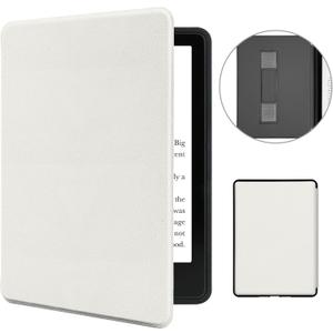 MOROCK Slim Case for All-New 6" Kindle(11th Generation,2024/2022 Release, Model No.RS23CV/C2V2L3), Premium Lightweight PU Leather Cover with Hand Strap, Auto Wake/Sleep Case, White