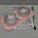 Cat Food Bowls, Cat Bowls Non-Skid and Non-Spill Silicone Pads with PP Stand, Removable Stainless Steel Food and Water Dishes for Cats, Small Size Dogs (Pink)