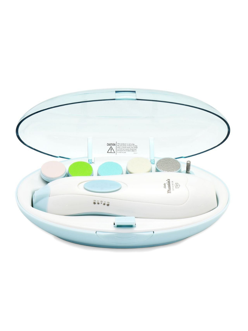Little Martin’s Drawer Baby Nail Trimmer File with Light - Safe Electric Nail Clippers Kit for Newborn Infant Toddler Kids Toes and Fingernails - Care, Polish and Trim - Battery Operated (AA)
