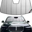 Pigenius Windshield Sun Shade for BMW X7 (G07) 2023-2026 Alpina XB7,Fits xDrive40i M60i & Alpina XB7, Premium Grey Leather Finish